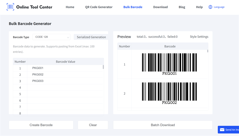 batch barcode generator batch barcode generator