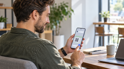 Kirim kode QR melalui teks di Android
