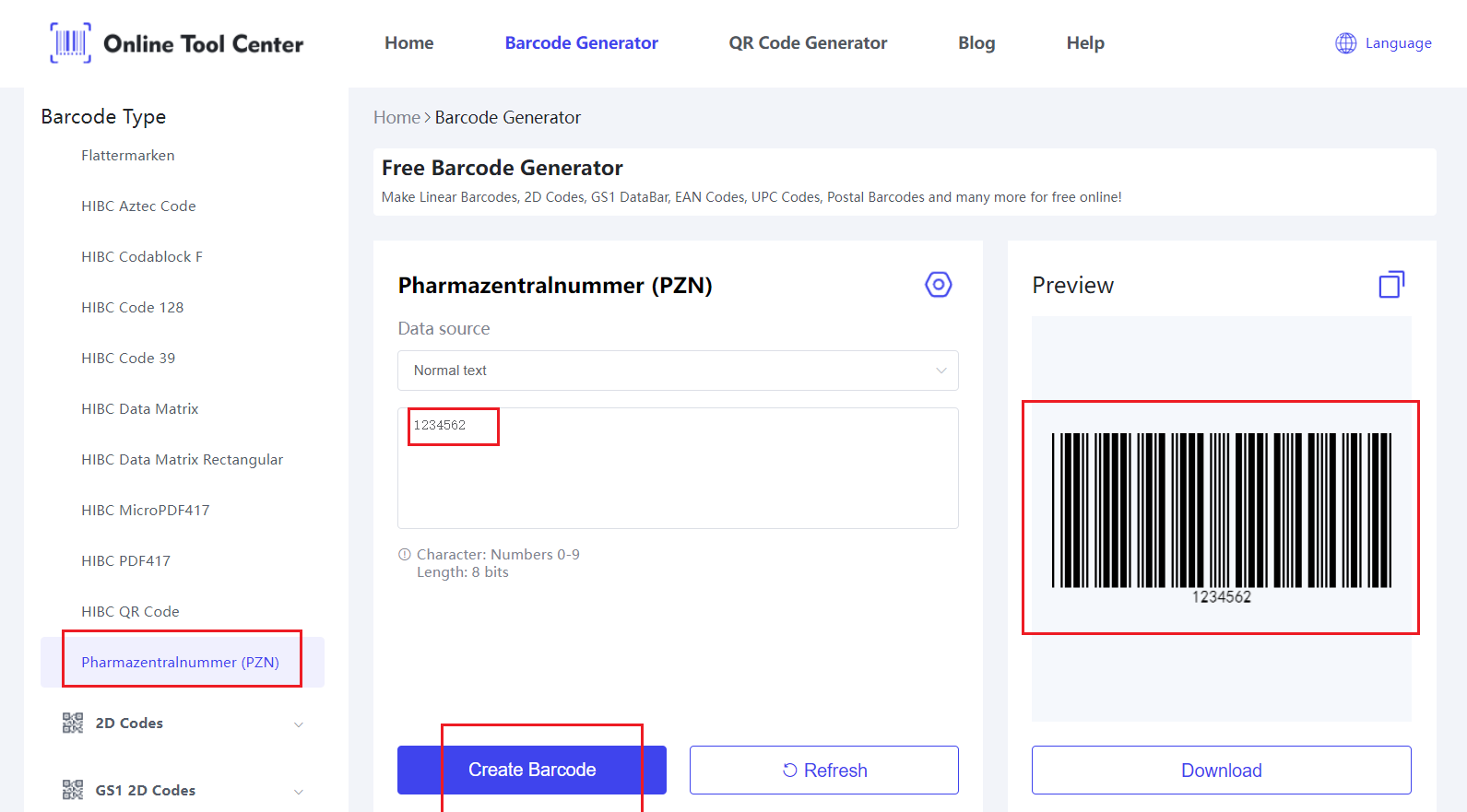 Pharmazentralnumber barcode generator.png