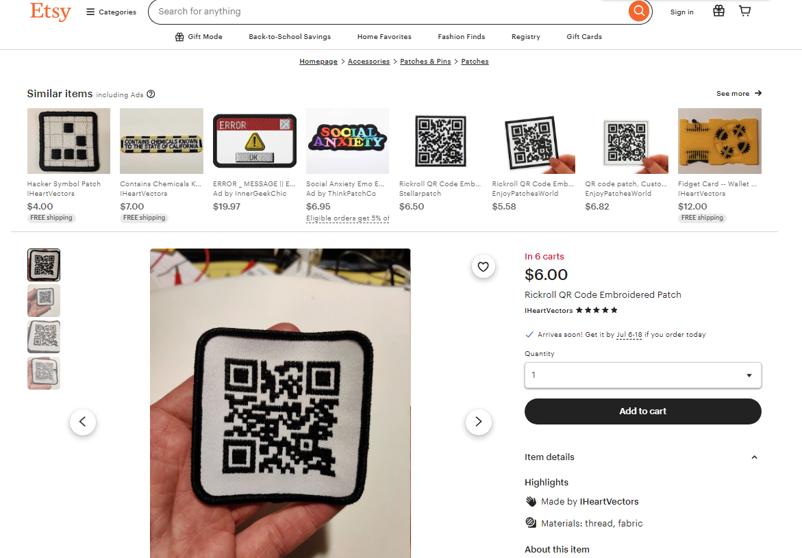 Kode qr rick roll embroidered dari Etsy.png