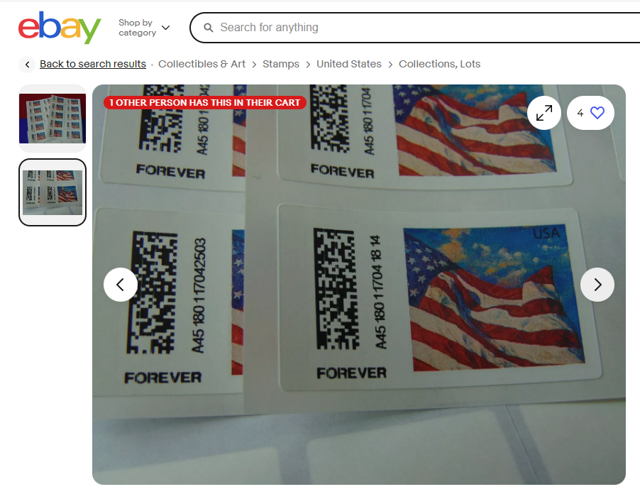 US Forever Stamp dengan kode Data Matrix dari eBay.png