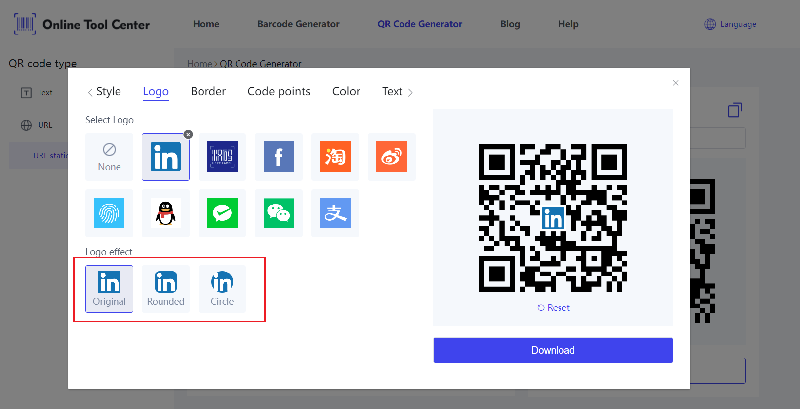 kode qr acak untuk LinkedI