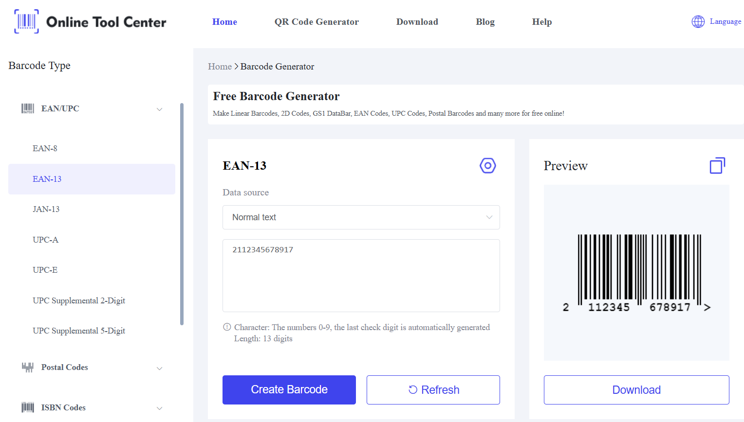 generator Barcode EAN 13