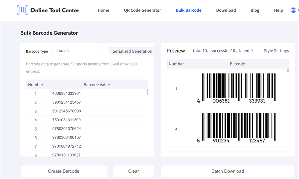 generasi barcode massal