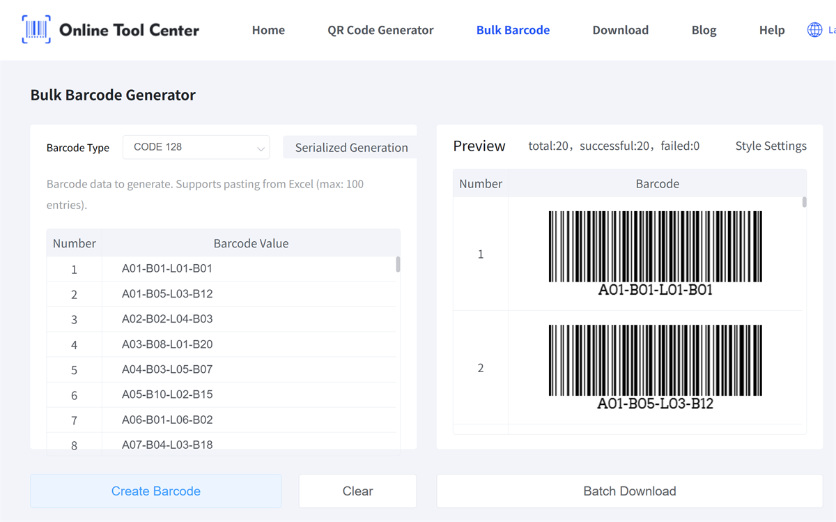 bulk barcode generatio generasi barcode massal