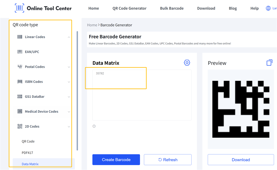 Generator kode DataMatrix