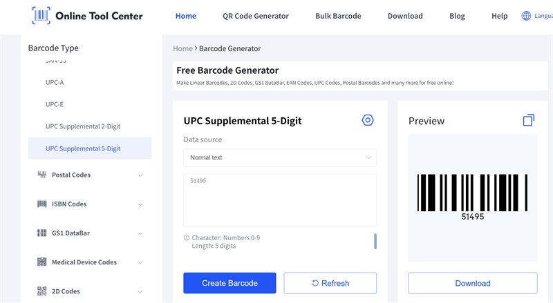 UPC tambahan 5 digit