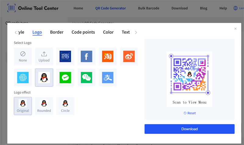kode QR menu