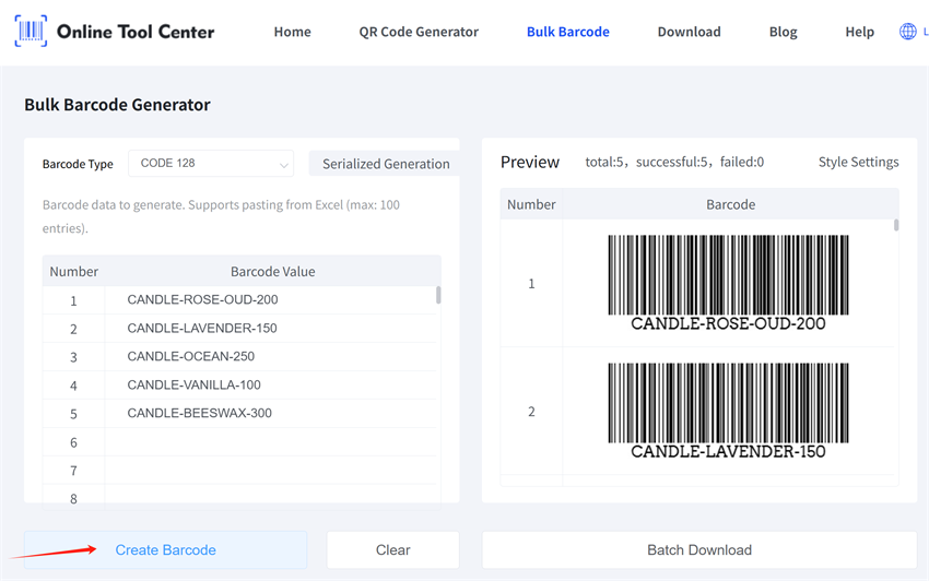 menghasilkan barcode produk sabun secara massal