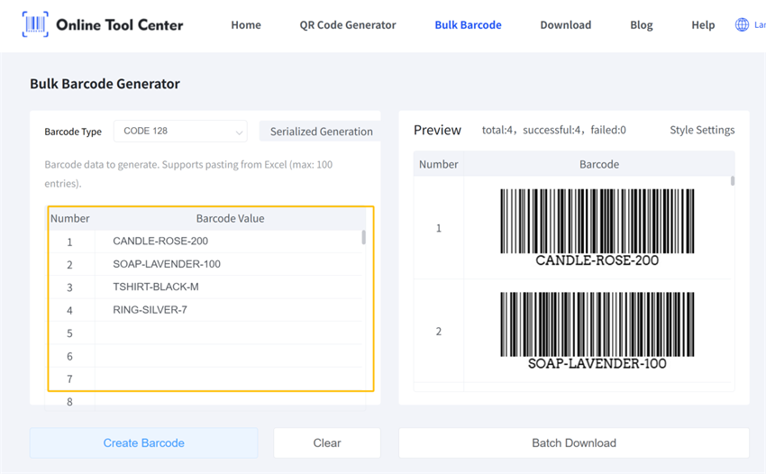 erate multiple barcodes Erate beberapa barcode