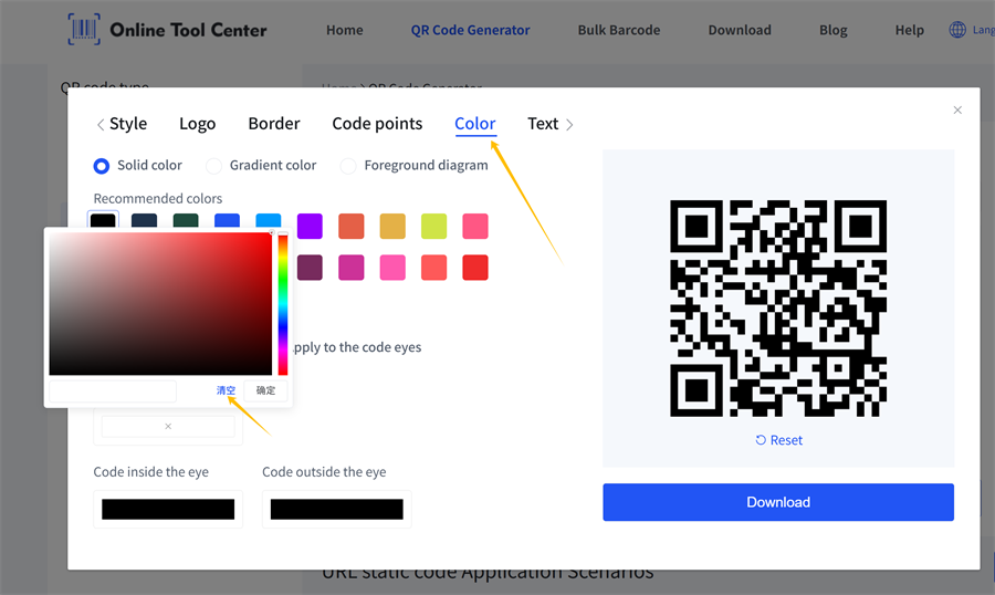 QR kode warna setti